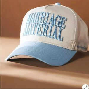 Anthropologie Cream and Blue Cap